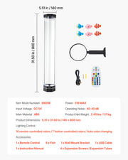 Bubble Tube Lamp 16 Color 80 cm Sensory Aquarium Lamp for Relief Calming V952-LDSQPDLS32YCAW2BD001V9