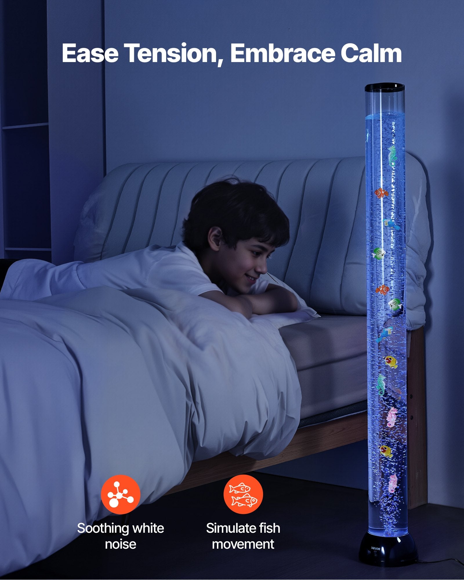 Bubble Tube Lamp 16 Color 1.2 m Sensory Aquarium Lamp for Relief Calming V952-LDSQPDLS48YCRIJF7001V9