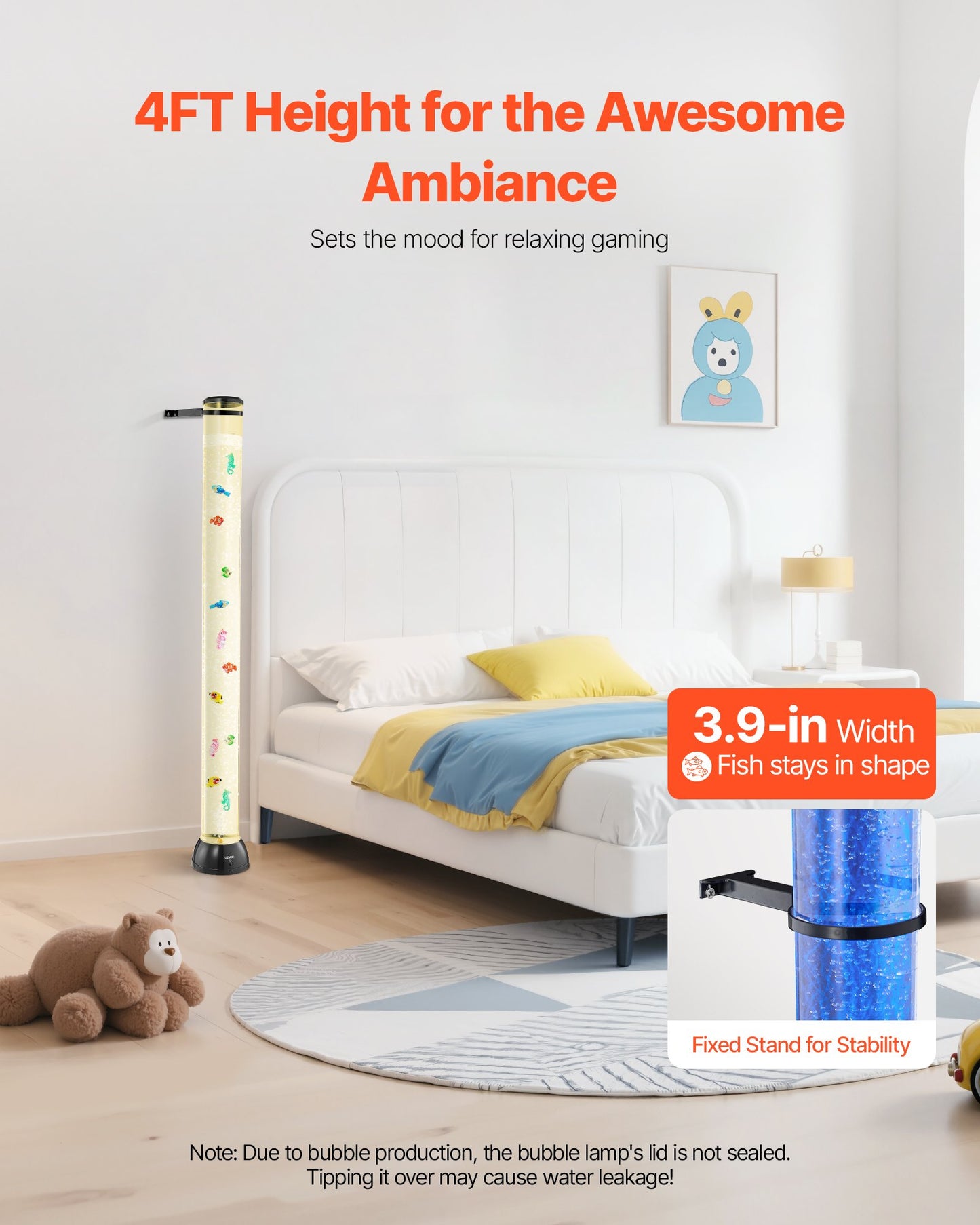 Bubble Tube Lamp 16 Color 1.2 m Sensory Aquarium Lamp for Relief Calming V952-LDSQPDLS48YCRIJF7001V9