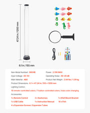 Bubble Tube Lamp 16 Color 1.2 m Sensory Aquarium Lamp for Relief Calming V952-LDSQPDLS48YCRIJF7001V9
