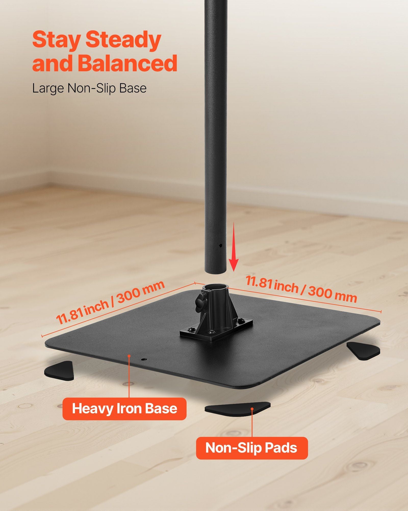 Projector Stand, Projector Floor Stand with Adjustable Height 770 to 1610mm, 360 degrees Horizontal Rotation V952-LDSTYYZJ187LNN12E001V0