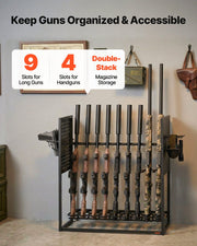 Gun Rack, Floor Standing, Indoor Heavy Duty Steel Rifle Shotgun Rack Stand, Freestanding Gun Display Storage V952-LDSZSQJJS9QW31N9A001V0