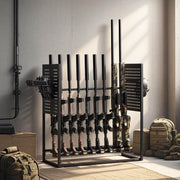 Gun Rack, Floor Standing, Indoor Heavy Duty Steel Rifle Shotgun Rack Stand, Freestanding Gun Display Storage V952-LDSZSQJJS9QW31N9A001V0