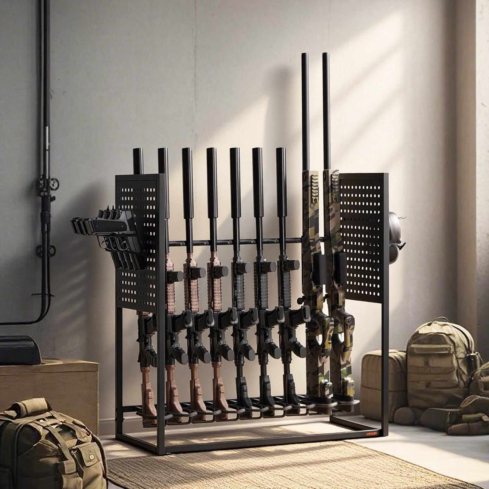 Gun Rack, Floor Standing, Indoor Heavy Duty Steel Rifle Shotgun Rack Stand, Freestanding Gun Display Storage V952-LDSZSQJJS9QW31N9A001V0