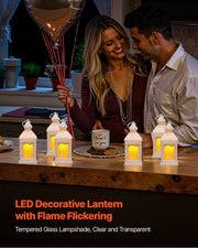 12 Pcs Decorative Candle Lantern, LED Electric Flameless Candle, Plastic LED Holder with Glass, Wall Hanging V952-LEDCDBS10INCDW7VW001V9