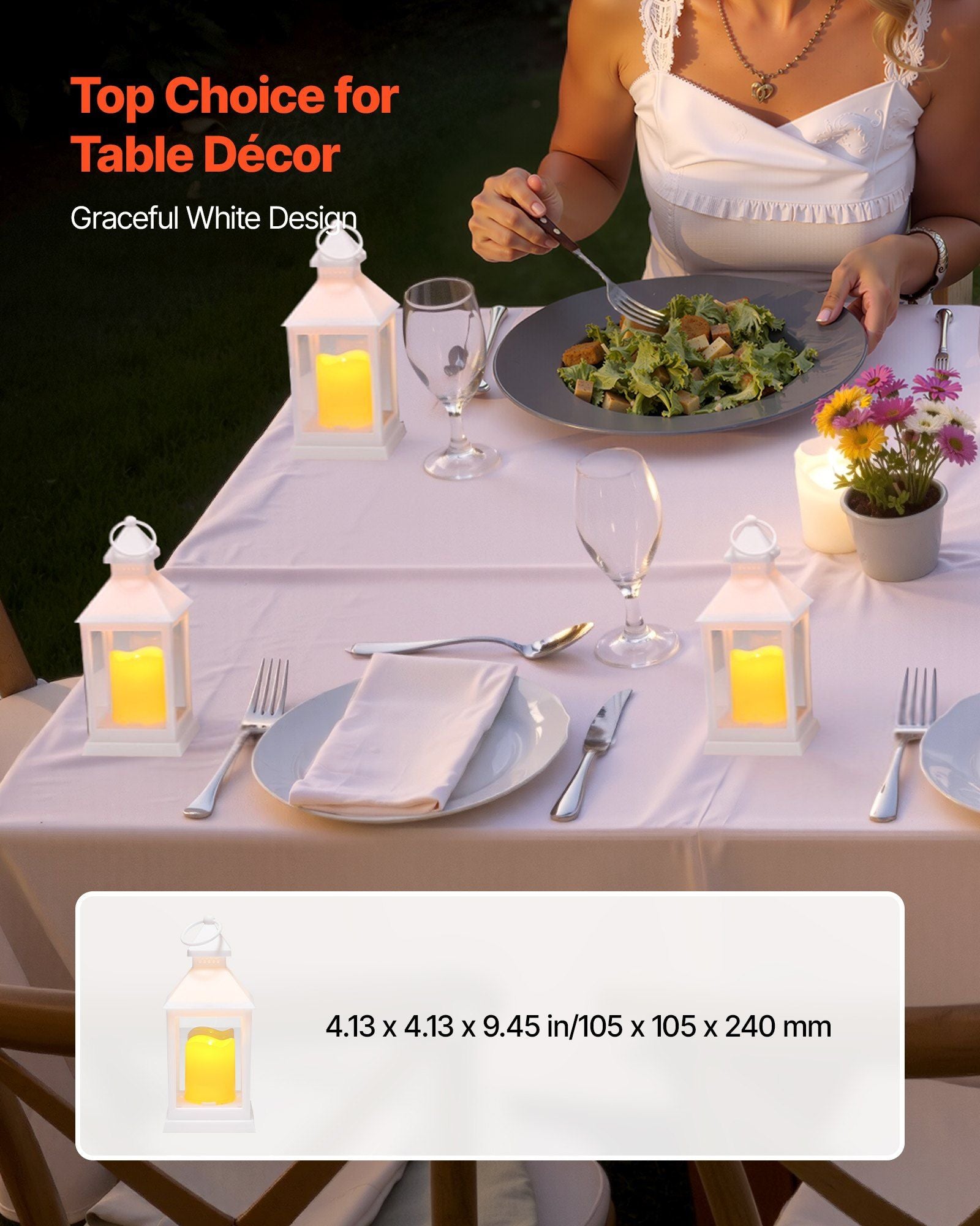 12 Pcs Decorative Candle Lantern, LED Electric Flameless Candle, Plastic LED Holder with Glass, Wall Hanging V952-LEDCDBS10INCDW7VW001V9
