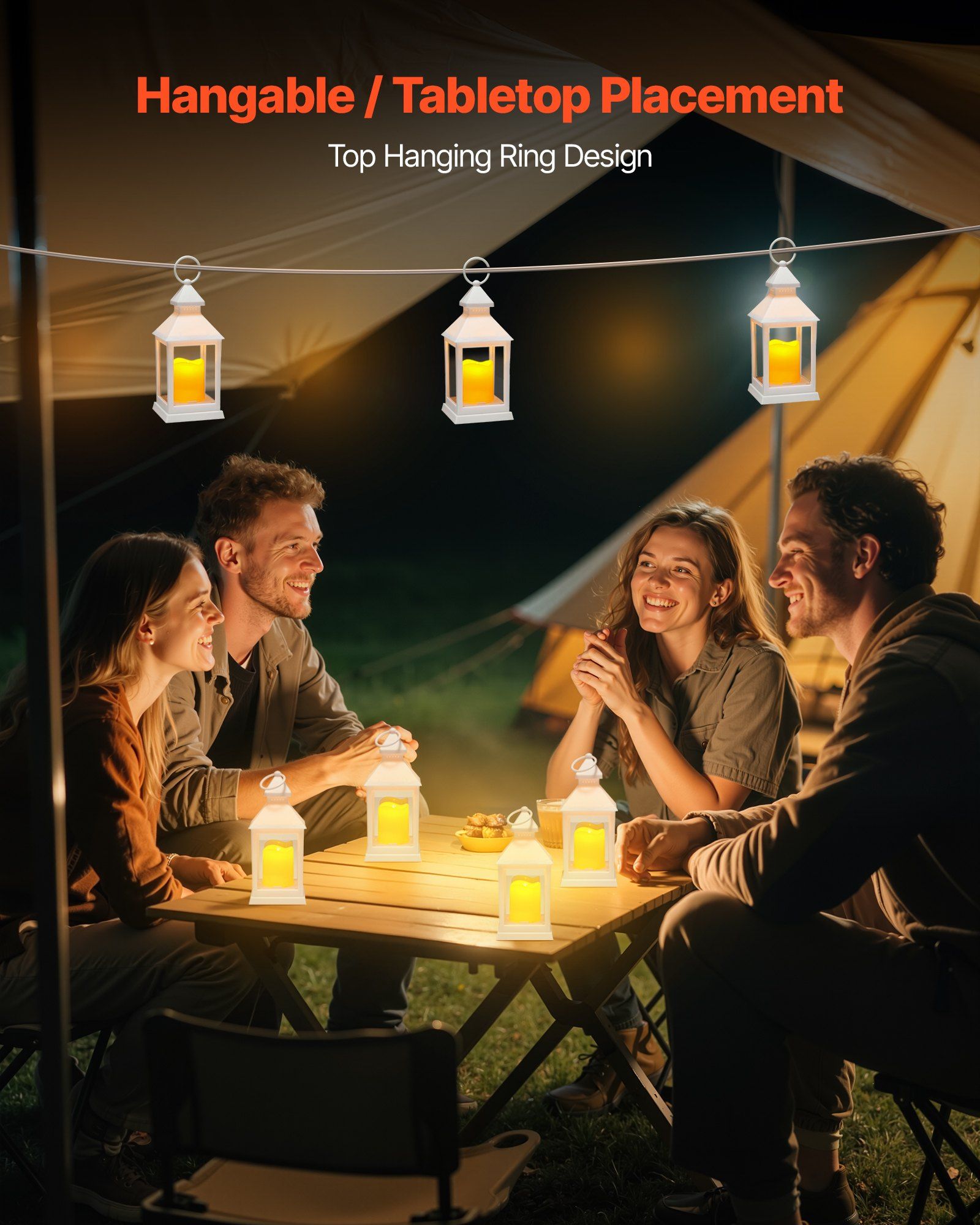 12 Pcs Decorative Candle Lantern, LED Electric Flameless Candle, Plastic LED Holder with Glass, Wall Hanging V952-LEDCDBS10INCDW7VW001V9