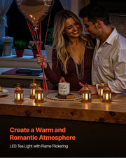 12 Pcs Decorative Candle Lantern, LED Electric Flameless Candle, Plastic LED Holder with Glass, Wall Hanging V952-LEDCDGTS6INCDMEMF001V9