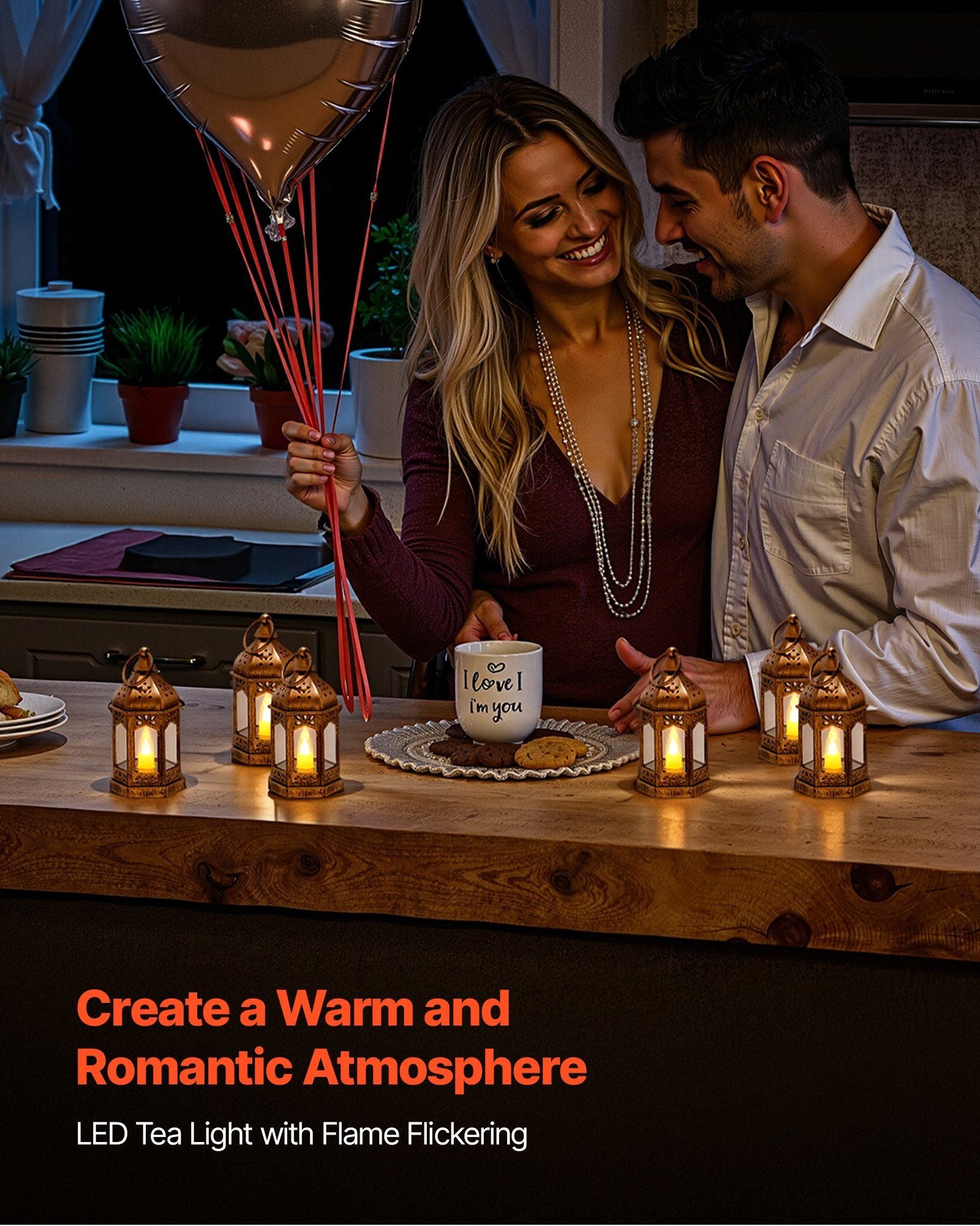 12 Pcs Decorative Candle Lantern, LED Electric Flameless Candle, Plastic LED Holder with Glass, Wall Hanging V952-LEDCDGTS6INCDMEMF001V9