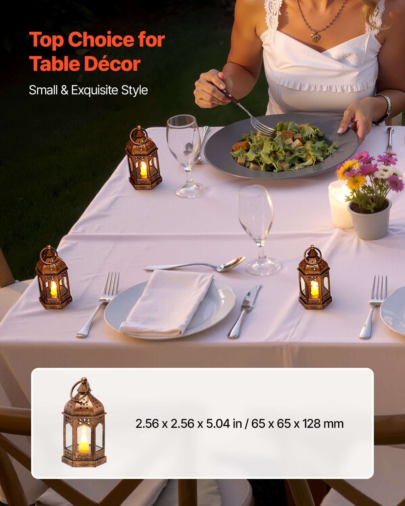 12 Pcs Decorative Candle Lantern, LED Electric Flameless Candle, Plastic LED Holder with Glass, Wall Hanging V952-LEDCDGTS6INCDMEMF001V9