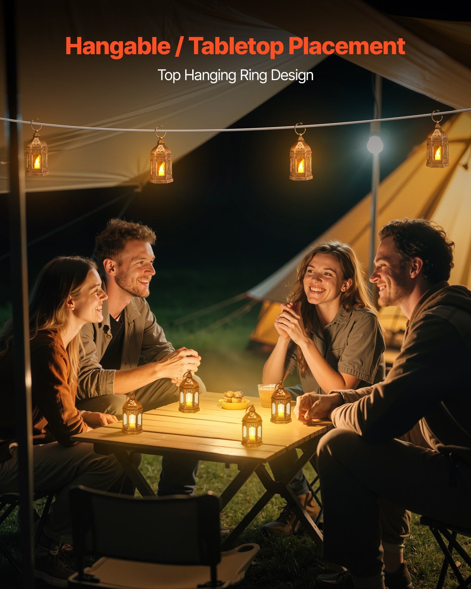 12 Pcs Decorative Candle Lantern, LED Electric Flameless Candle, Plastic LED Holder with Glass, Wall Hanging V952-LEDCDGTS6INCDMEMF001V9