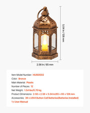 12 Pcs Decorative Candle Lantern, LED Electric Flameless Candle, Plastic LED Holder with Glass, Wall Hanging V952-LEDCDGTS6INCDMEMF001V9
