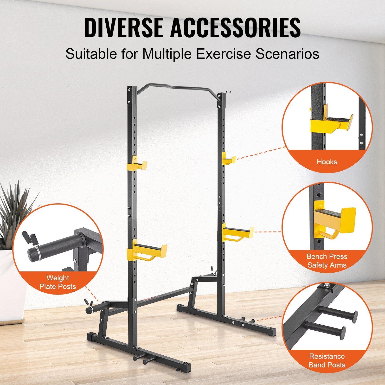 Squat Stand Power Rack Adjustable Heavy Duty Barbell Weight Stand Home Gym V952-LGSDJ454582YNFT54V0