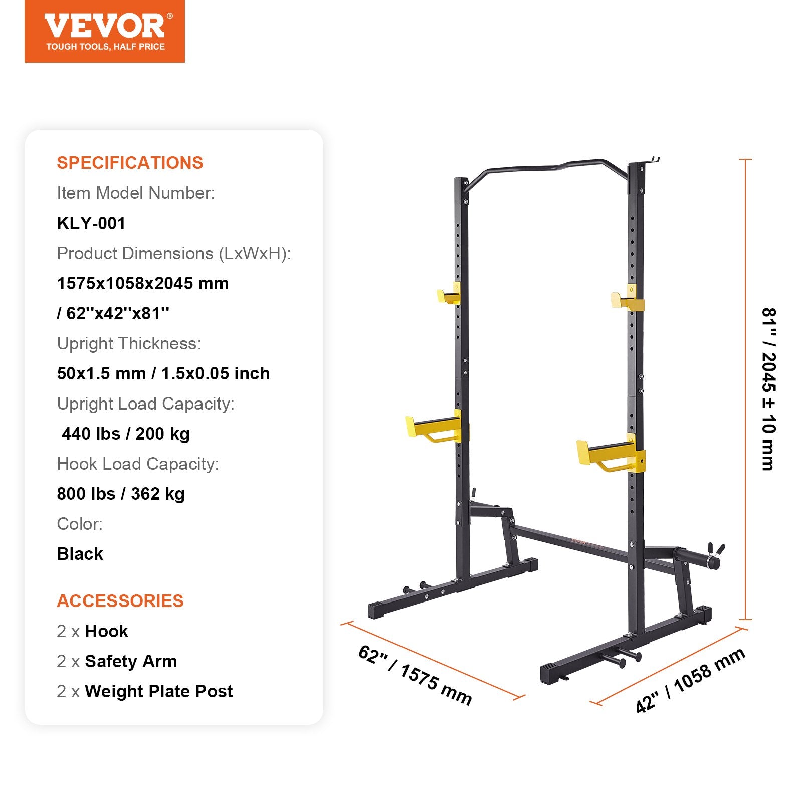 Squat Stand Power Rack Adjustable Heavy Duty Barbell Weight Stand Home Gym V952-LGSDJ454582YNFT54V0