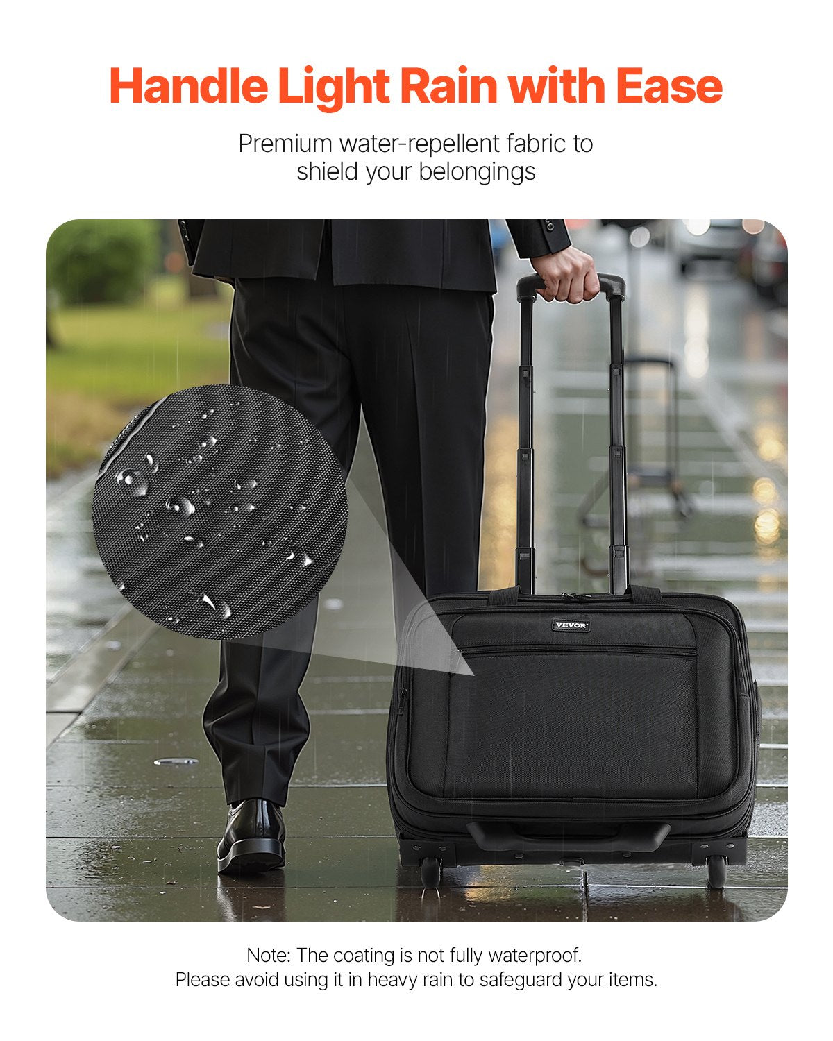 Rolling Laptop Bag 39.62 cm Wheeled Computer Bag for Women & Men Black V952-LGSTDNB156INBPC3WV0