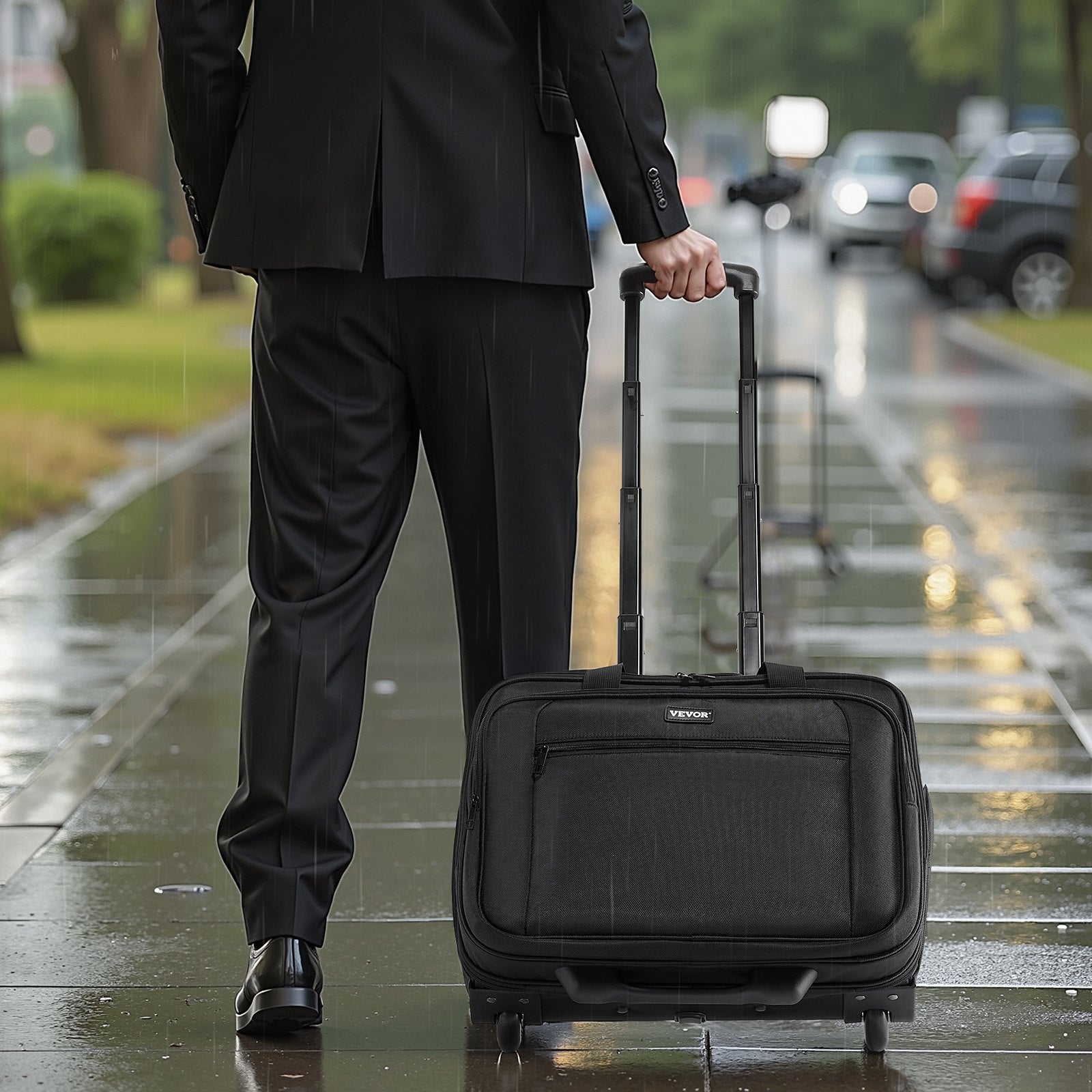 Rolling Laptop Bag 39.62 cm Wheeled Computer Bag for Women & Men Black V952-LGSTDNB156INBPC3WV0