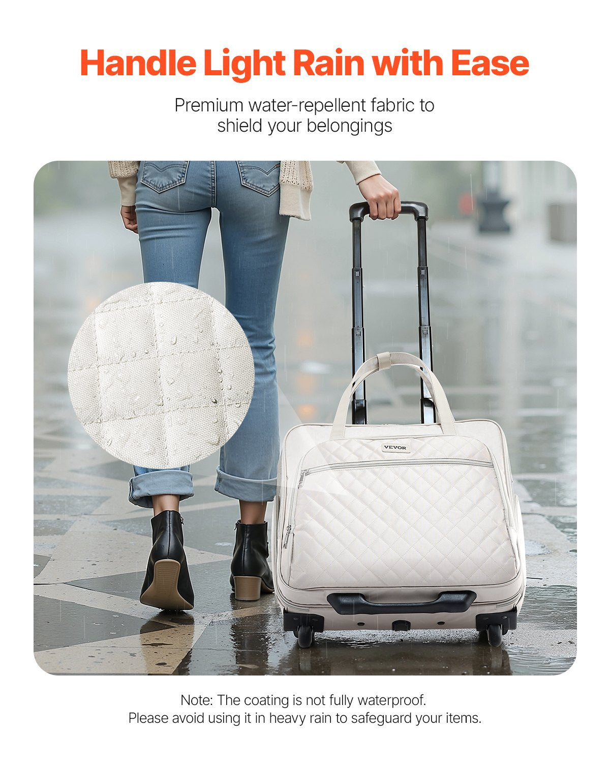 Rolling Laptop Bag, Fits Up to 15.6 Inch Laptop, Wheeled Briefcase, Roller Computer Tote Bag with 2 Fixed V952-LGSTDNB156INC0DM0V0