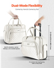Rolling Laptop Bag, Fits Up to 15.6 Inch Laptop, Wheeled Briefcase, Roller Computer Tote Bag with 2 Fixed V952-LGSTDNB156INC0DM0V0