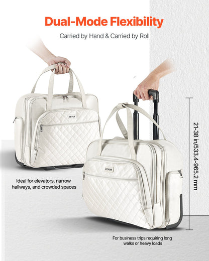 Rolling Laptop Bag, Fits Up to 15.6 Inch Laptop, Wheeled Briefcase, Roller Computer Tote Bag with 2 Fixed V952-LGSTDNB156INC0DM0V0