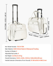 Rolling Laptop Bag, Fits Up to 15.6 Inch Laptop, Wheeled Briefcase, Roller Computer Tote Bag with 2 Fixed V952-LGSTDNB156INC0DM0V0