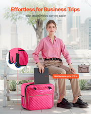 Rolling Laptop Bag, Fits Up to 17.3 Inch Laptop, Wheeled Briefcase, Roller Computer Tote Bag with 2 Fixed V952-LGSTDNB173INCR54MV0