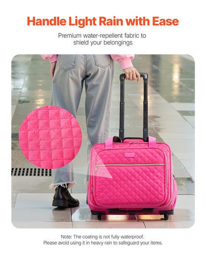 Rolling Laptop Bag, Fits Up to 17.3 Inch Laptop, Wheeled Briefcase, Roller Computer Tote Bag with 2 Fixed V952-LGSTDNB173INCR54MV0