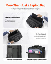 Rolling Laptop Bag 43.94 cm Wheeled Computer Bag for Women & Men Black V952-LGSTDNB173INKNMLTV0