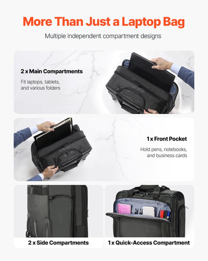 Rolling Laptop Bag 43.94 cm Wheeled Computer Bag for Women & Men Black V952-LGSTDNB173INKNMLTV0