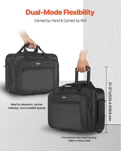 Rolling Laptop Bag 43.94 cm Wheeled Computer Bag for Women & Men Black V952-LGSTDNB173INKNMLTV0