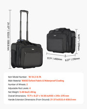 Rolling Laptop Bag 43.94 cm Wheeled Computer Bag for Women & Men Black V952-LGSTDNB173INKNMLTV0