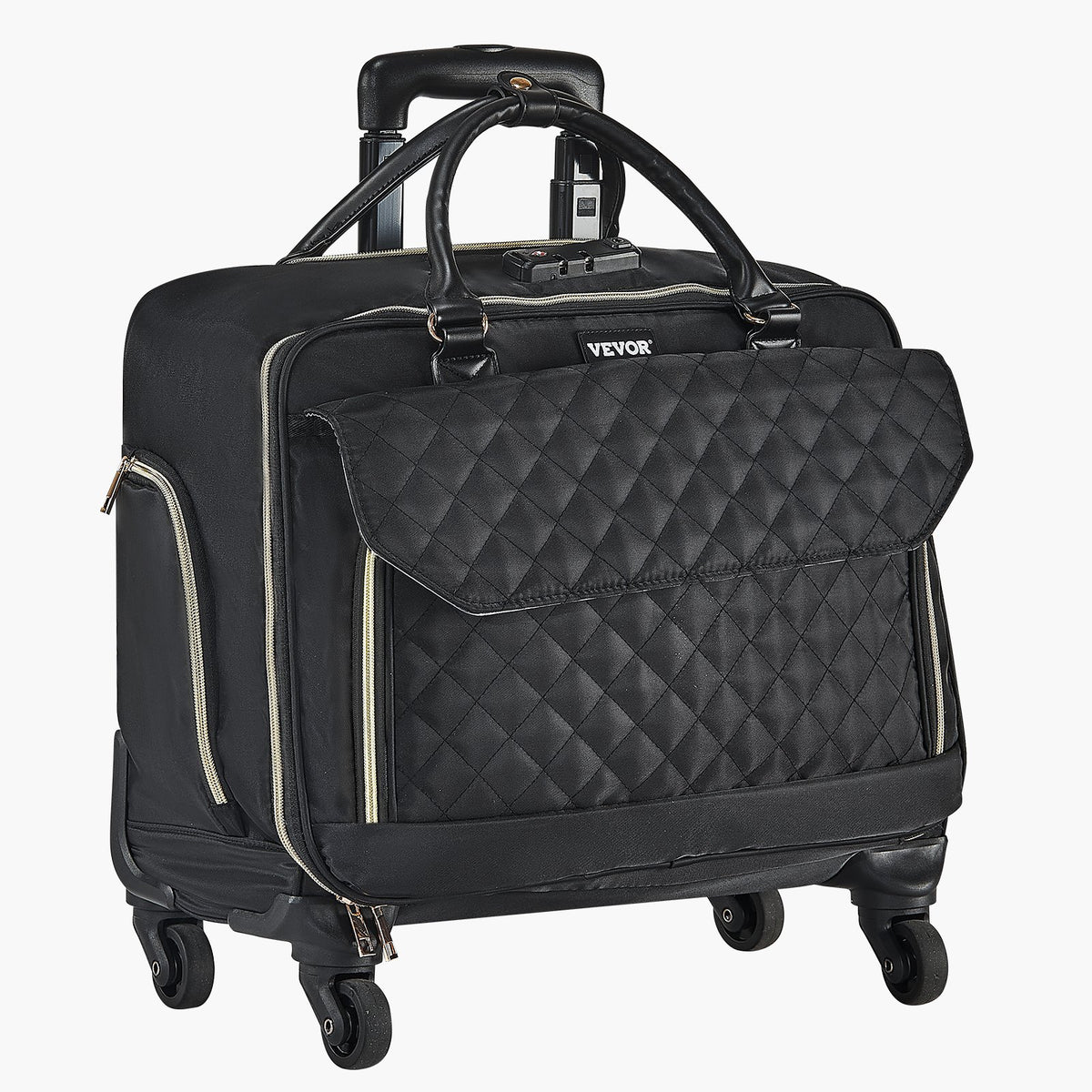 Rolling Laptop Bag, Fits Up to 17.3 Inch Laptop, Wheeled Briefcase, Roller Computer Tote Bag with 4 Spinner V952-LGSTDNB173INYPT18V0