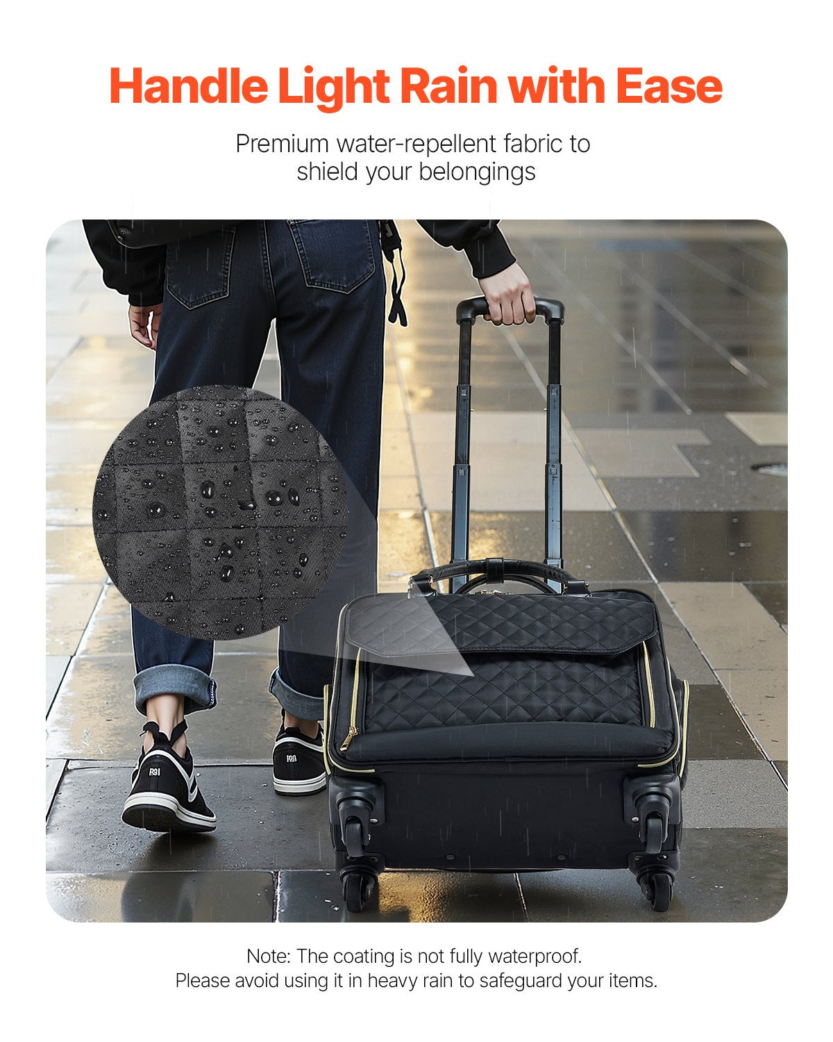 Rolling Laptop Bag, Fits Up to 17.3 Inch Laptop, Wheeled Briefcase, Roller Computer Tote Bag with 4 Spinner V952-LGSTDNB173INYPT18V0