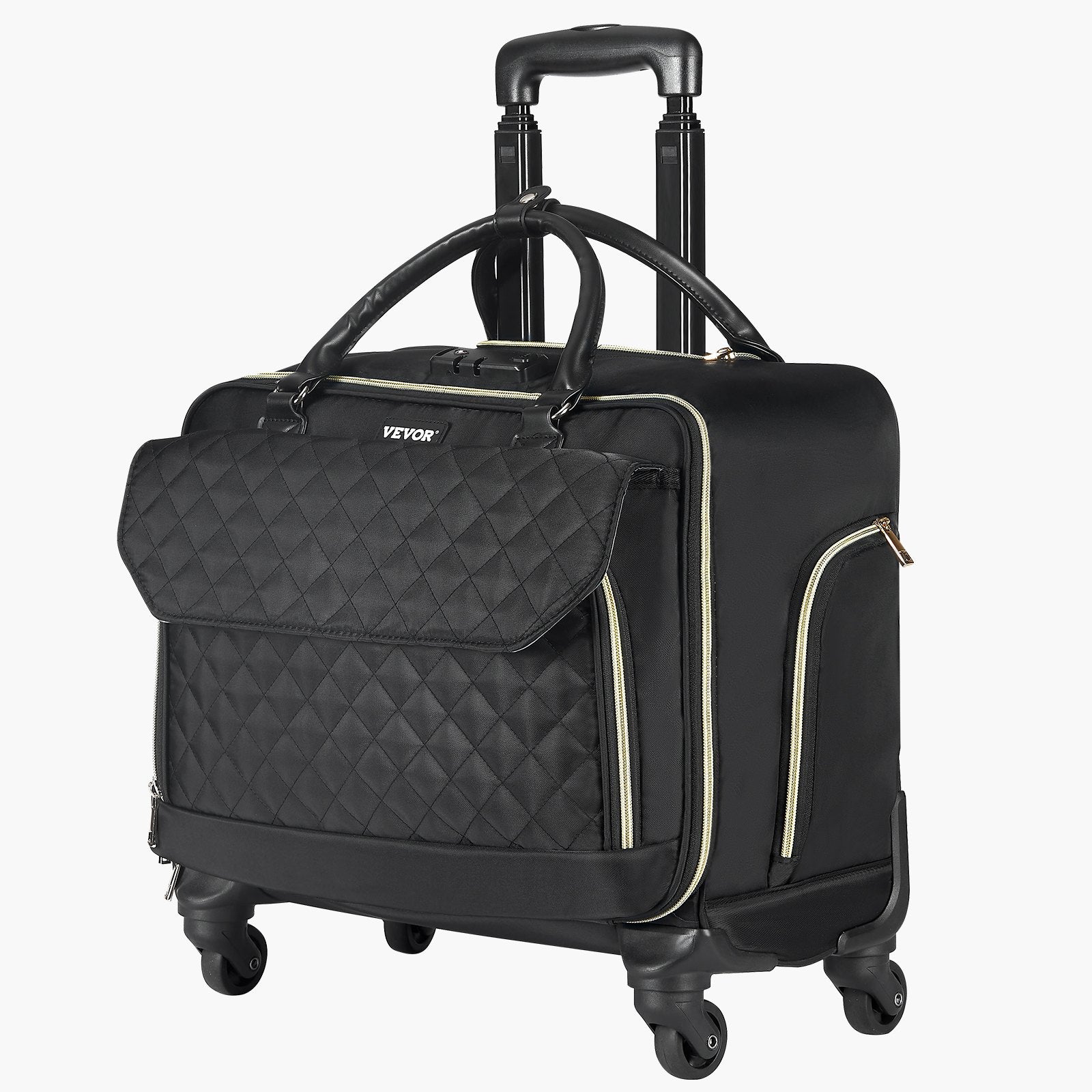 Rolling Laptop Bag, Fits Up to 17.3 Inch Laptop, Wheeled Briefcase, Roller Computer Tote Bag with 4 Spinner V952-LGSTDNB173INYPT18V0