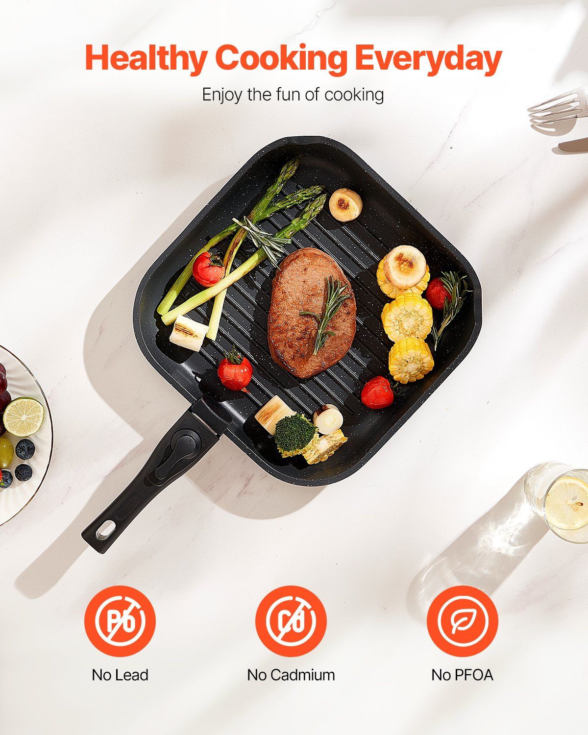 17 Piece Pots and Pans Set, Granite Nonstick Detachable Handle Cookware, Space Saving Induction Cookwares, V952-LGTZLGKCSB6GQBCKJV0
