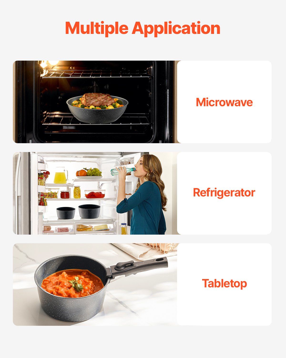 17 Piece Pots and Pans Set, Granite Nonstick Detachable Handle Cookware, Space Saving Induction Cookwares, V952-LGTZLGKCSB6GQBCKJV0