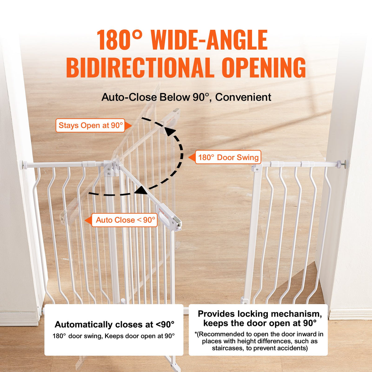 Baby Gate, 749-1346 mm Extra Wide, 762 mm High, Dog Gate for Stairs Doorways and House, Easy Step Walk Thru V952-LGXCWZLBS3052H2HGV0