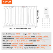 Baby Gate, 749-1346 mm Extra Wide, 762 mm High, Dog Gate for Stairs Doorways and House, Easy Step Walk Thru V952-LGXCWZLBS3052H2HGV0