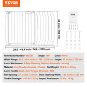 Baby Gate, 749-1229 mm Extra Wide, 762 mm High, Dog Gate for Stairs Doorways and House, Easy Step Walk Thru V952-LGXCWZLBS3059RN9WV0