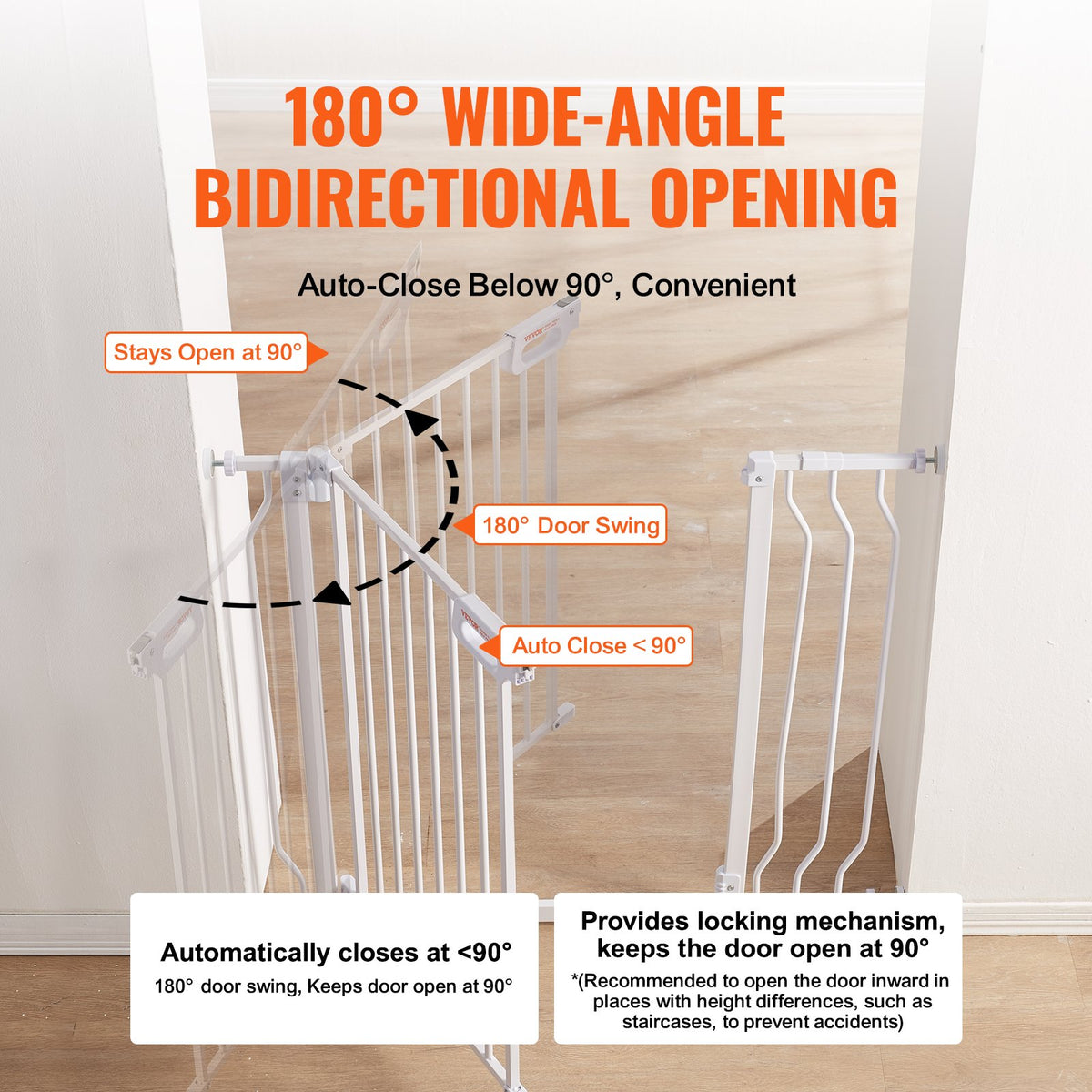 Baby Gate, 749-990 mm Extra Wide, 762 mm High, Dog Gate for Stairs Doorways and House, Easy Step Walk Thru V952-LGXCWZLBS305UJDRFV0