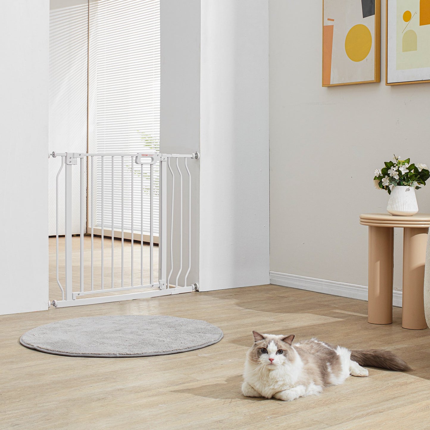 Baby Gate, 749-990 mm Extra Wide, 762 mm High, Dog Gate for Stairs Doorways and House, Easy Step Walk Thru V952-LGXCWZLBS305UJDRFV0