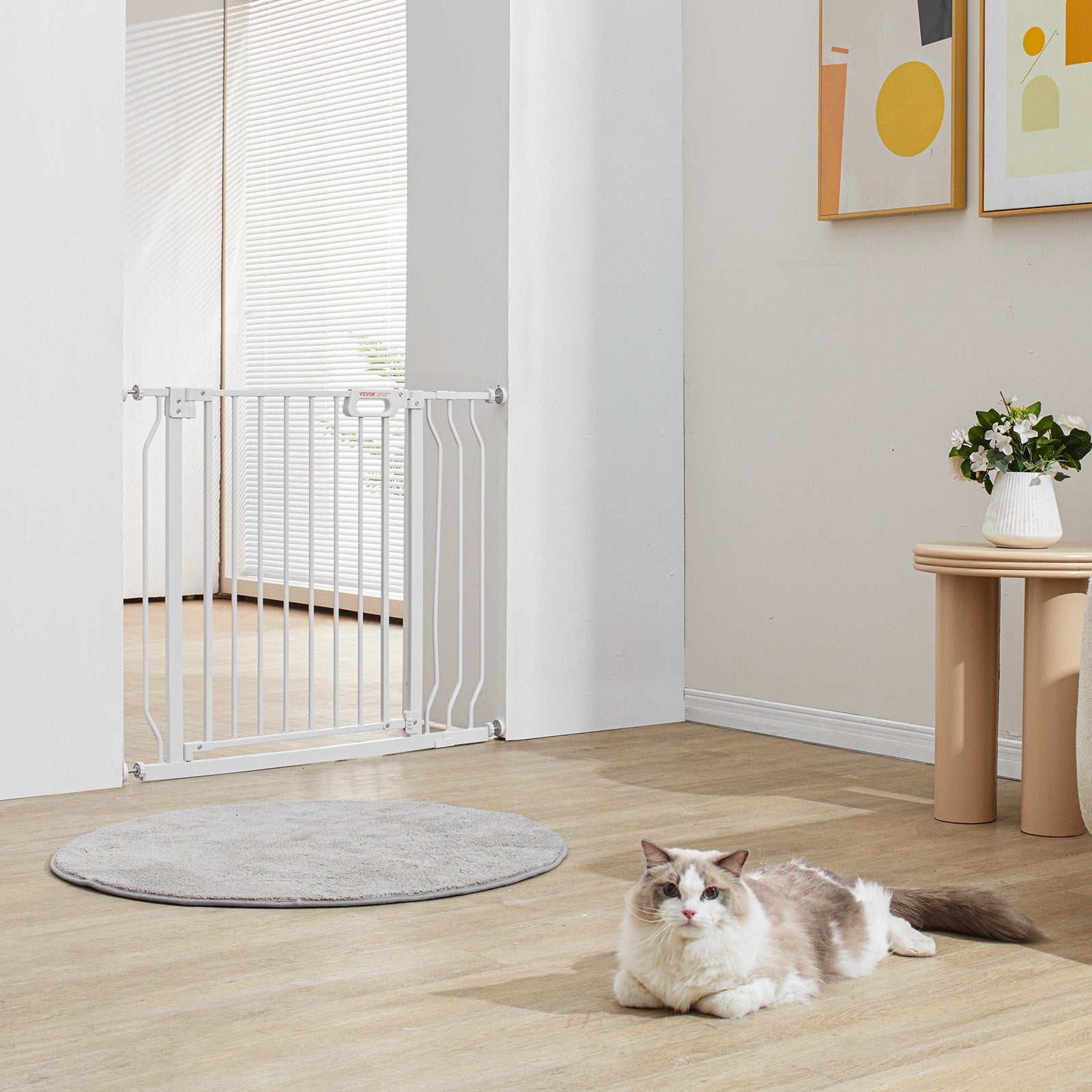 Baby Gate, 749-990 mm Extra Wide, 762 mm High, Dog Gate for Stairs Doorways and House, Easy Step Walk Thru V952-LGXCWZLBS305UJDRFV0