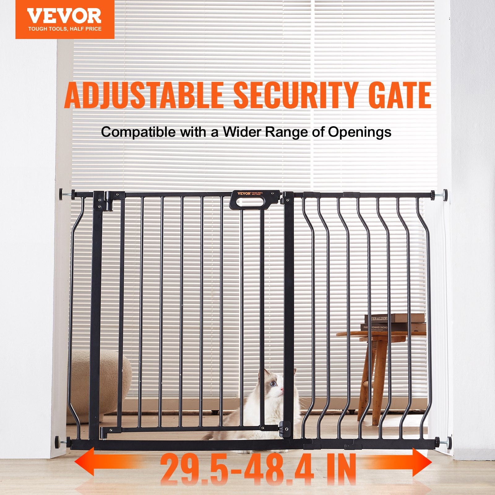 Baby Gate, 749-1229 mm Extra Wide, 762 mm High, Dog Gate for Stairs Doorways and House, Easy Step Walk Thru V952-LGXCWZLHS305B4PGBV0