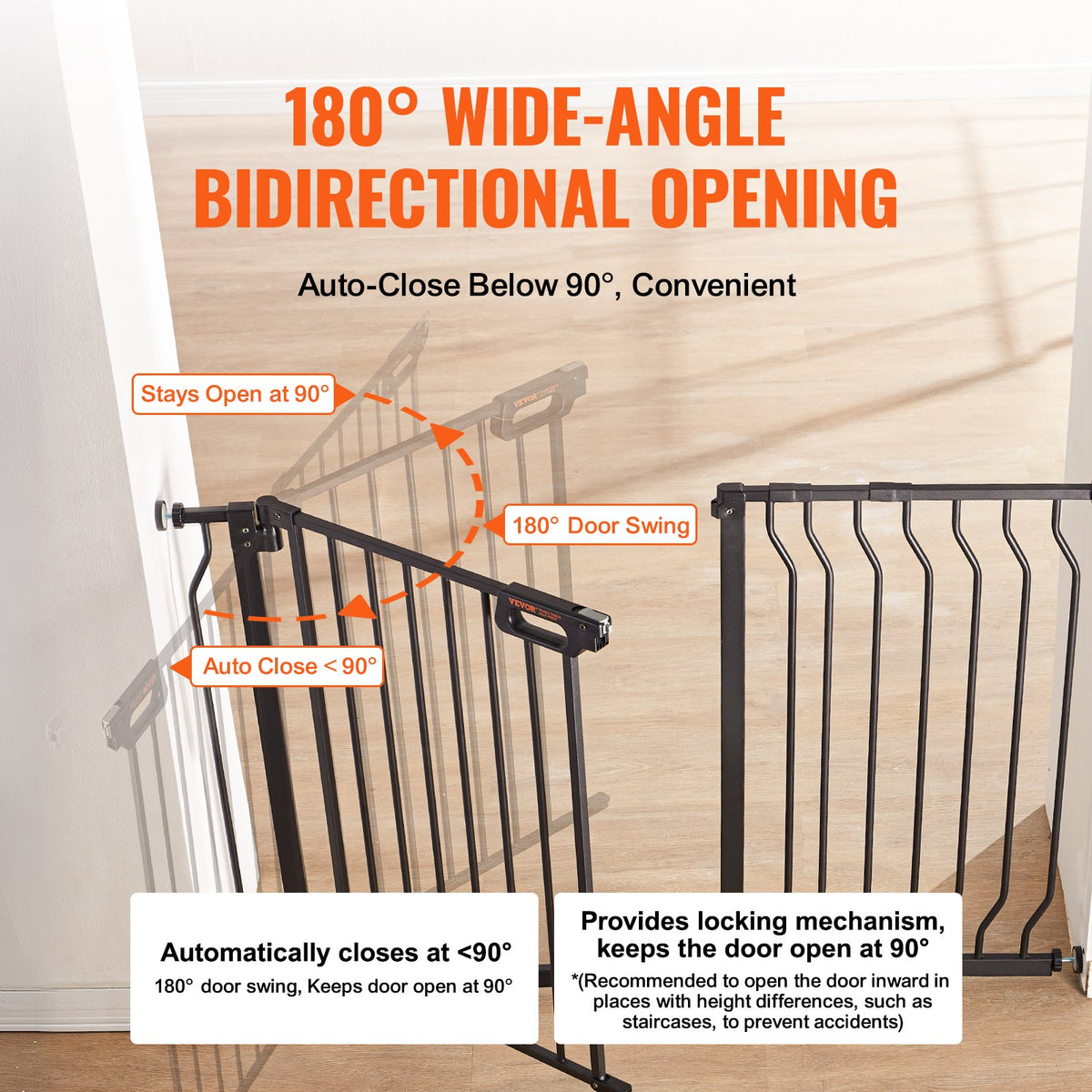Baby Gate, 749-1229 mm Extra Wide, 762 mm High, Dog Gate for Stairs Doorways and House, Easy Step Walk Thru V952-LGXCWZLHS305B4PGBV0