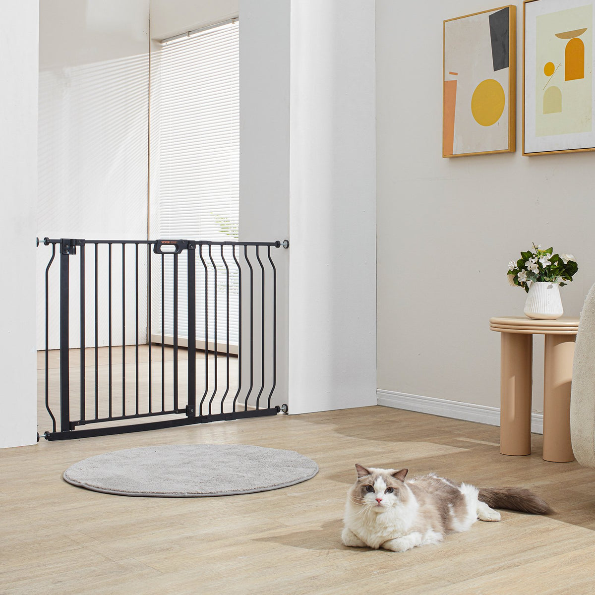 Baby Gate, 749-1229 mm Extra Wide, 762 mm High, Dog Gate for Stairs Doorways and House, Easy Step Walk Thru V952-LGXCWZLHS305B4PGBV0