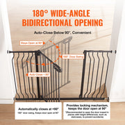 Baby Gate, 749-1346 mm Extra Wide, 762 mm High, Dog Gate for Stairs Doorways and House, Easy Step Walk Thru V952-LGXCWZLHS305EYXEKV0
