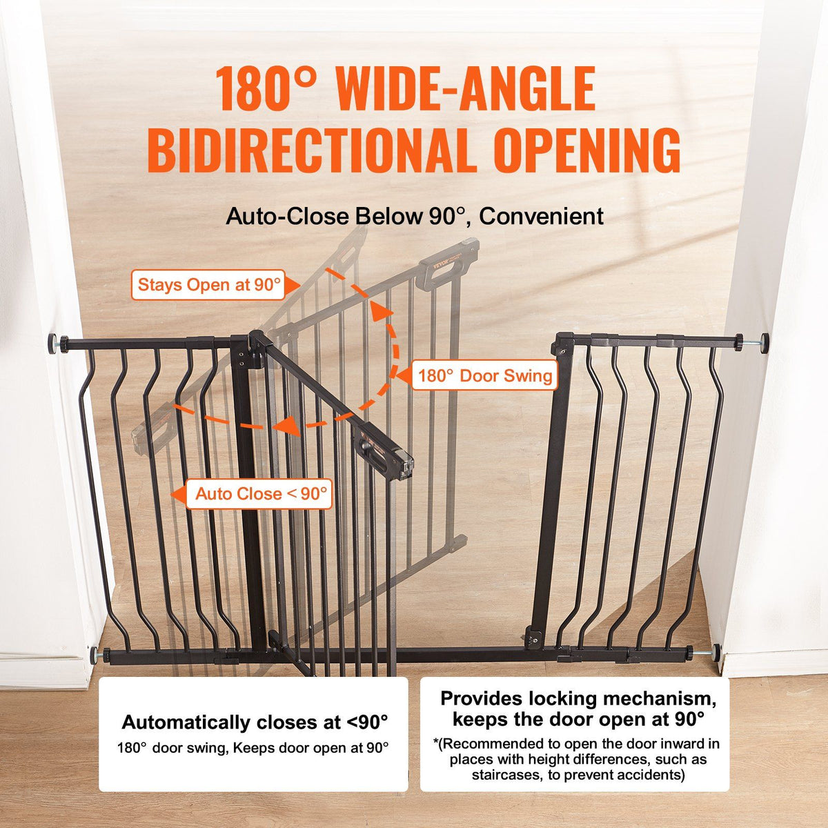 Baby Gate, 749-1346 mm Extra Wide, 762 mm High, Dog Gate for Stairs Doorways and House, Easy Step Walk Thru V952-LGXCWZLHS305EYXEKV0