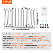 Baby Gate, 749-1346 mm Extra Wide, 762 mm High, Dog Gate for Stairs Doorways and House, Easy Step Walk Thru V952-LGXCWZLHS305EYXEKV0