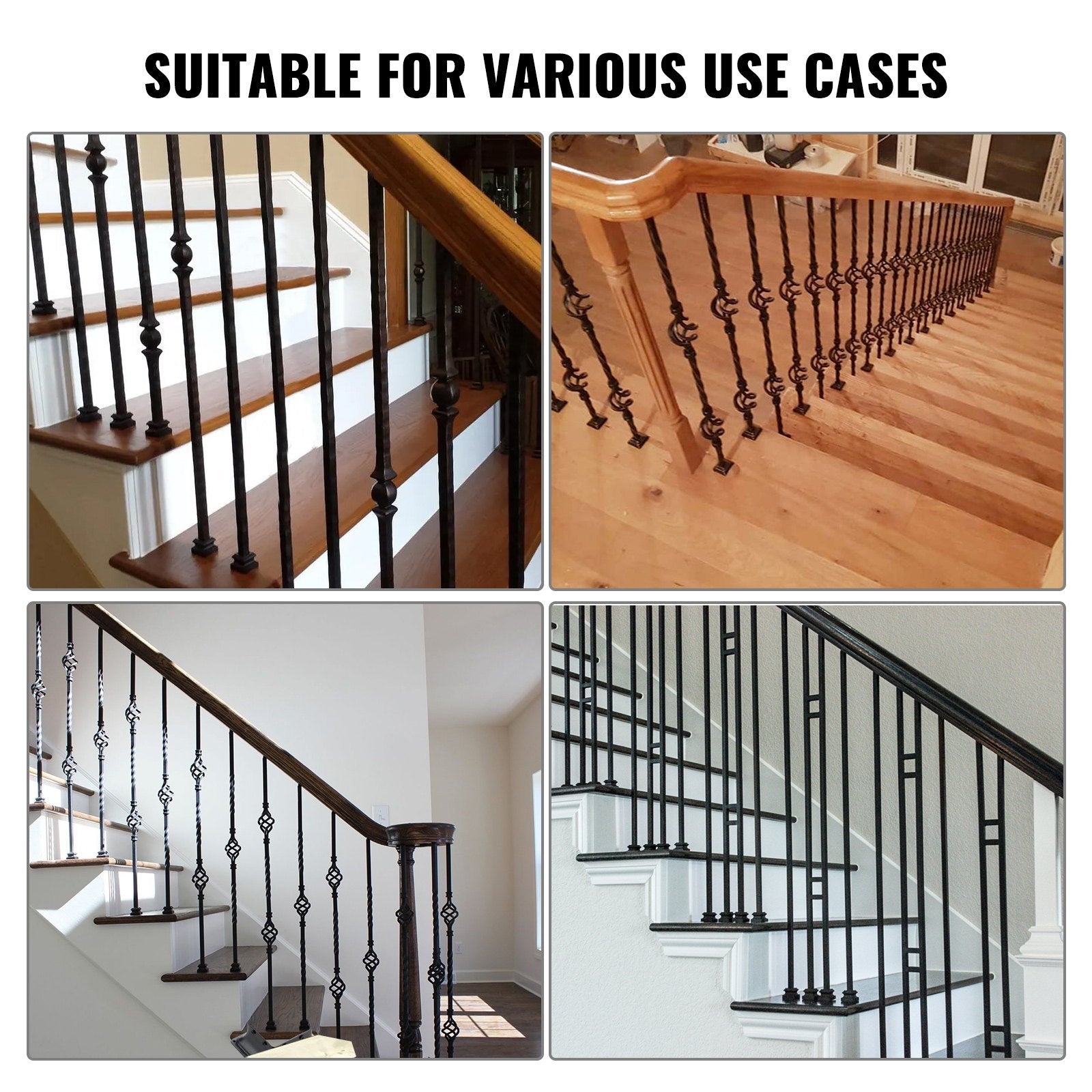 50 PCS Aluminum Alloy Baluster Flat Shoes Wrought Spindles for Staircase V952-LGXZLHJPM50POOK8QV0