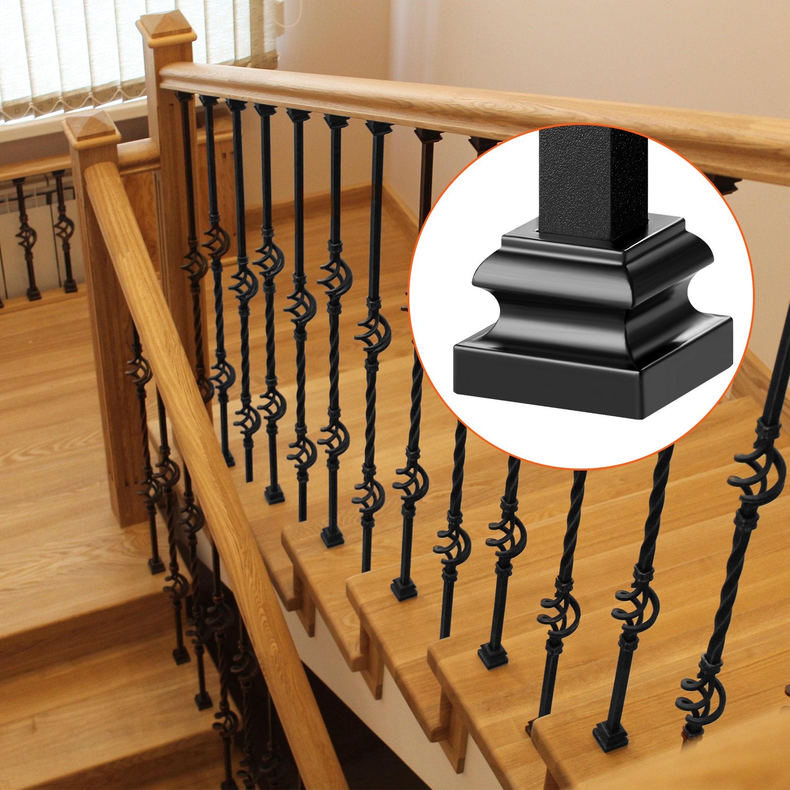 50 PCS Aluminum Alloy Baluster Flat Shoes Wrought Spindles for Staircase V952-LGXZLHJPM50POOK8QV0