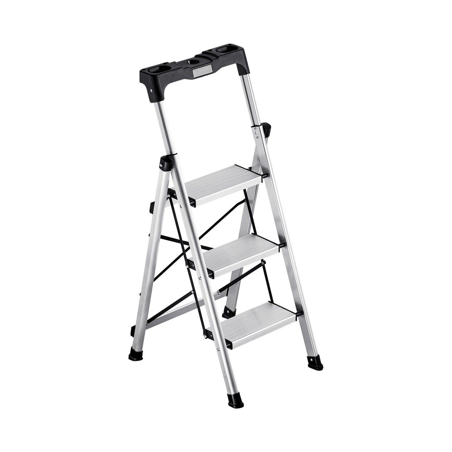 3 Step Ladder, Folding Step Stool with Wide Anti-Slip Pedal and Comfort Handgrip, 150 kg Capacity Portable V952-LHJBGTSB00002PVUB001V0